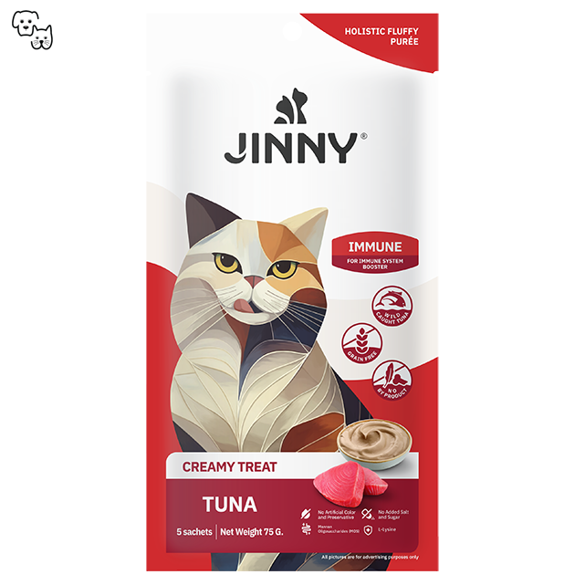 jinny creamy treat cat treats puree digestive tuna immune lickable pet discount petdiscount sachet