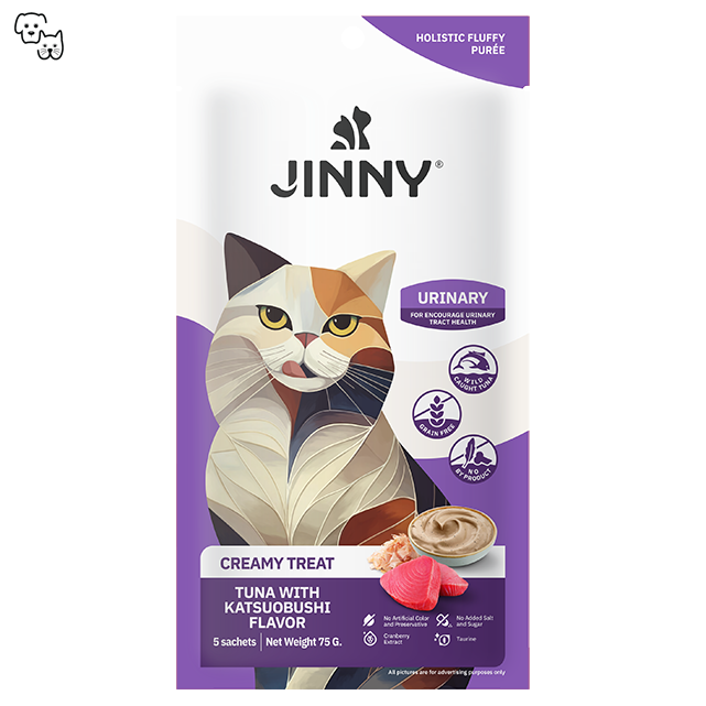 jinny creamy treat cat treats puree urinary tuna bonito lickable pet discount petdiscount sachet