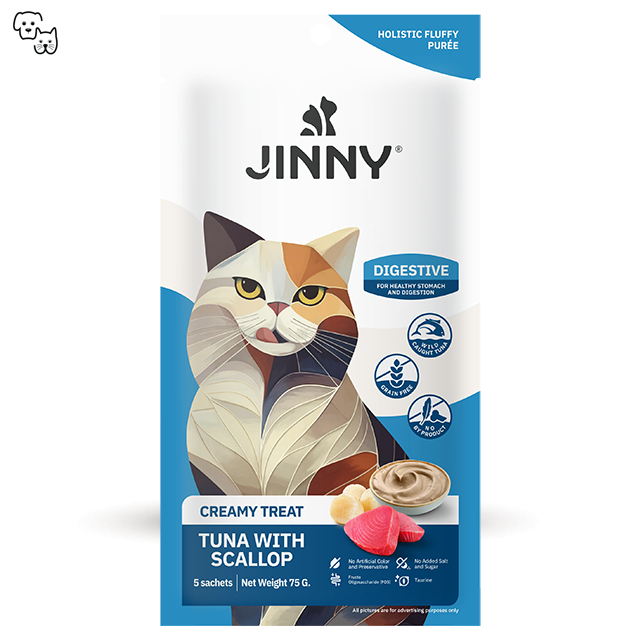 jinny cat treat creamy treats tuna scallop pet discount petdiscount lickable puree digestive sachet