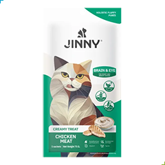 Jinny Creamy Cat Treat – Chicken Meat – Brain & Eye 15g (5 sachets)