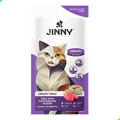 Jinny Creamy Cat Treat – Tuna with Katsuobushi Flavor – Urinary 15g (5 sachets)