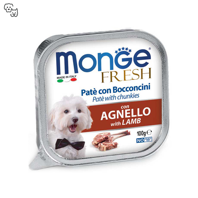 monge fresh wet food alutray dog lamb agnello pet discount petdiscount pate chunkies