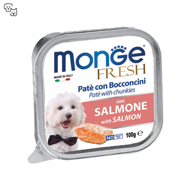monge fresh wet food alutray dog salmon salmone pet discount petdiscount pate chunkies