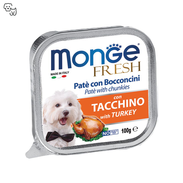 monge fresh wet food alutray dog turkey tacchino pet discount petdiscount pate chunkies