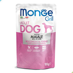 Monge Grill Adult Wet Dog Food – Chunkies – Pork 100g