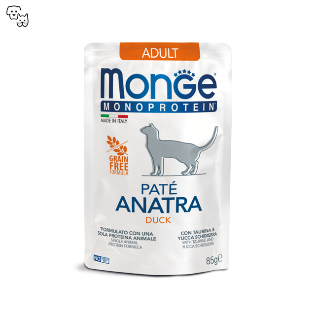 monge monoprotein pate wet cat food duck anatra adult pouch petdiscount pet discount 