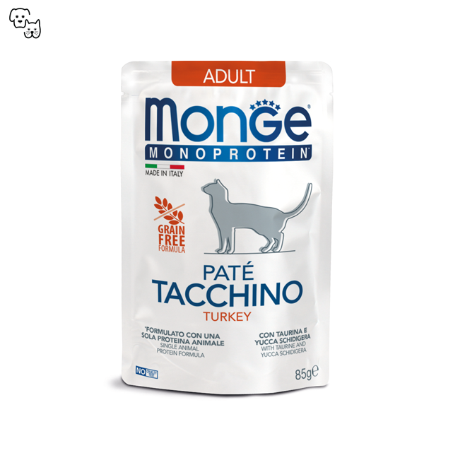 monge monoprotein pate wet cat food turkey tacchino adult pouch petdiscount pet discount 
