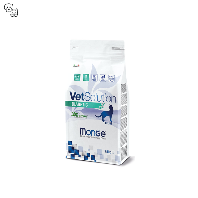 vetsolution vet solution cat dry food prescription veterinary diet diabetic diabetes pet discount petdiscount monge feline 