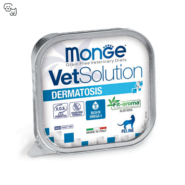vetsolution vet solution cat wet food prescription veterinary dermatosis hairloss skin pet discount petdiscount monge feline 