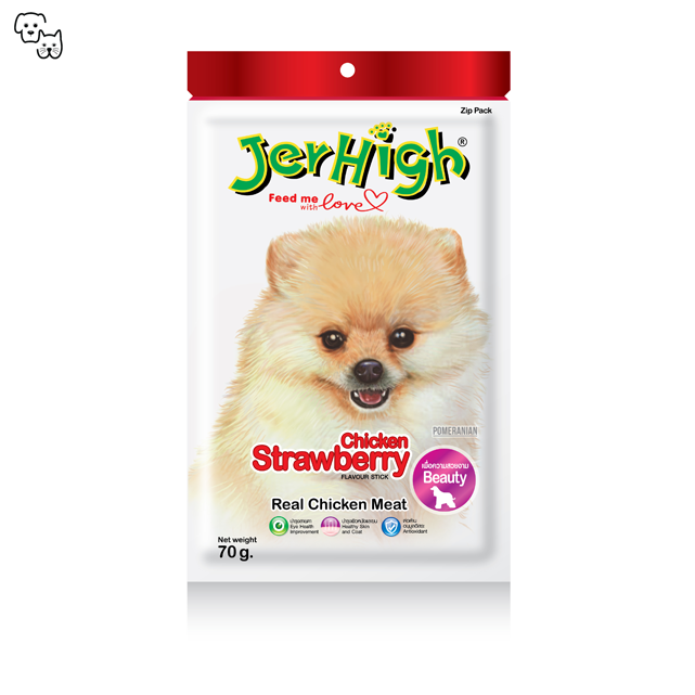 jerhigh dog treat treats chicken strawberry petdiscount pet discount adult puppy stick 