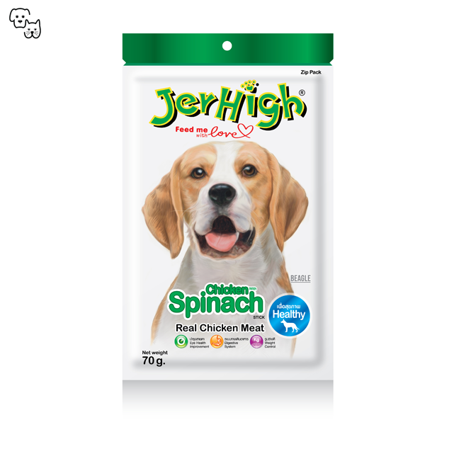 jerhigh dog treat treats chicken spinach petdiscount pet discount adult puppy stick