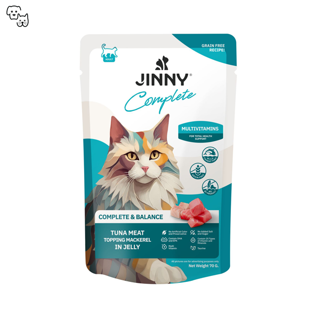 jinny wet cat food complete multivitamins tuna mackerel jelly pet discount petdiscount