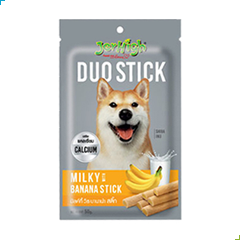 Jerhigh Dog Treat Duo Stick – Milky with Banana 50g